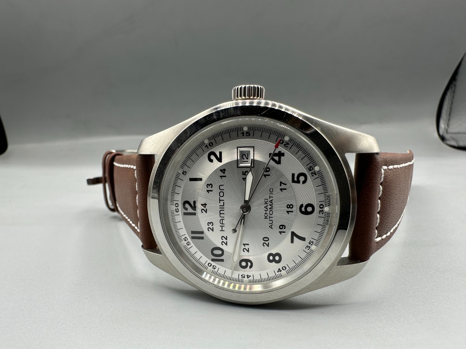 Vintage Hamilton Khaki Field Automatic Swiss Men’s Military Watch 42mm Silver