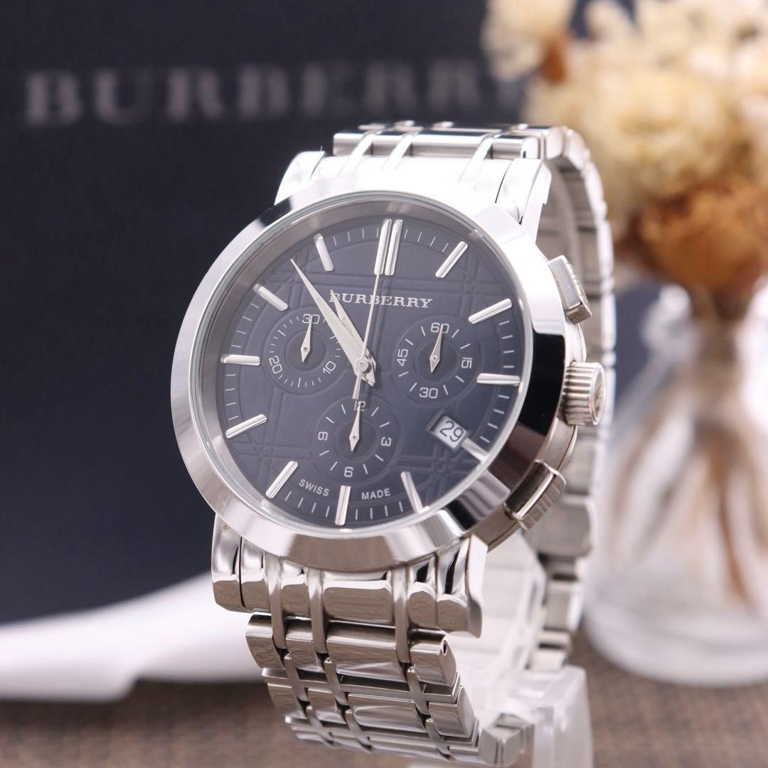 Burberry Heritage Chronograph BU1360 Wristwatch Navy Dial