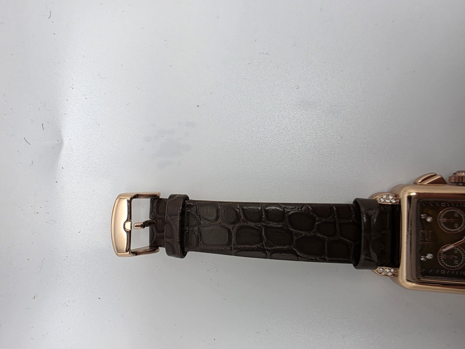 Women’s Rose Gold Tone Rectangle Fashion Watch Brown Dial