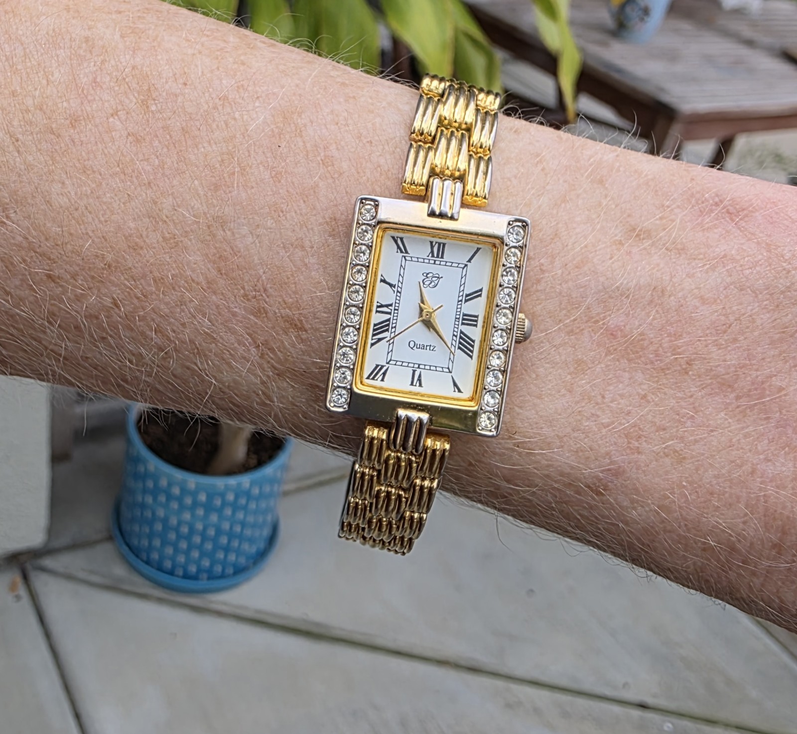 Elizabeth Taylor Watch White Diamonds Collectible Vintage New Battery 7.25″