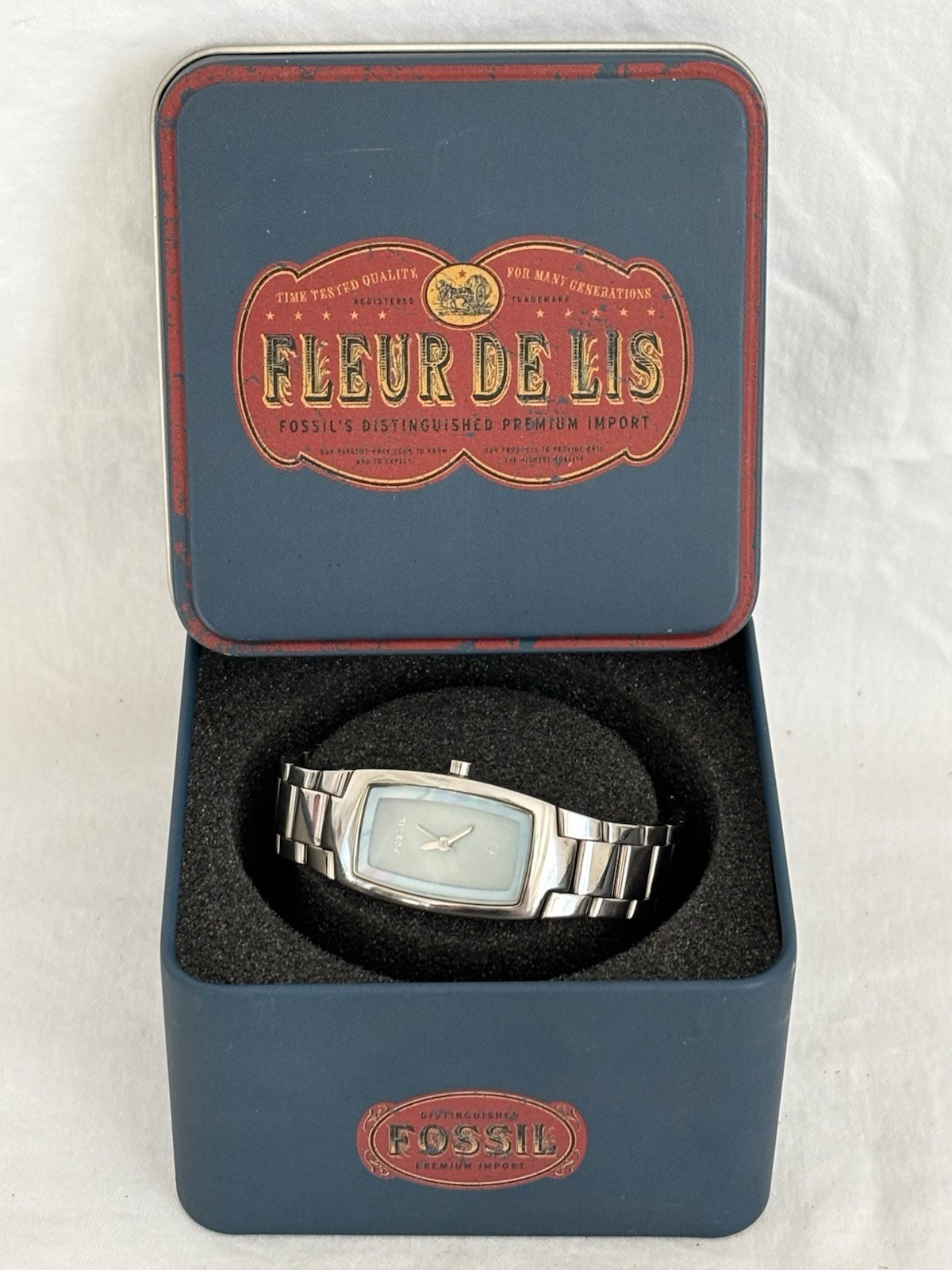 Fossil ES9727 Women’s Watch Stainless Steel Silver Blue/Purple Dial D730