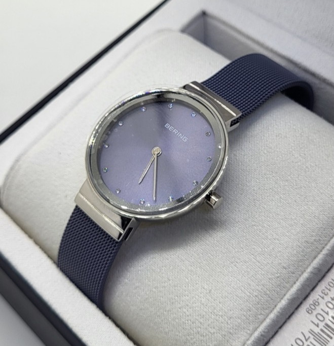 Bering Classic 10131-909 Lavender Dial Mesh Stainless Women’s Quartz Watch
