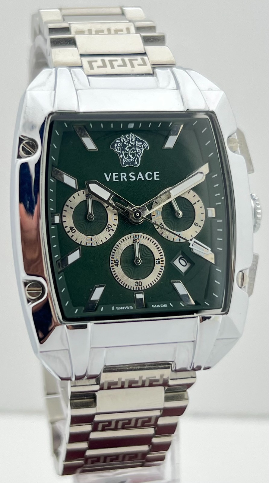 Premium Men’s Versace Dominus Chronograph Green Dial Date Working Wristwatch