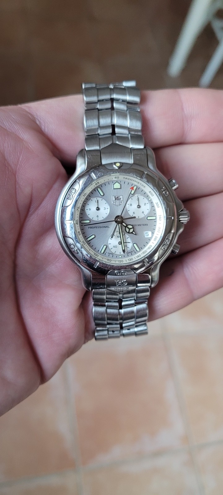 Tag Heuer CH1110.BA0675 Mens 6000 Series Professional Chronograph Watch Silver
