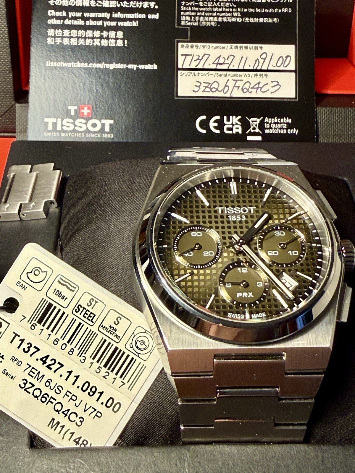 Tissot PRX Green Automatic Chronograph – T137.407.11.091.00 w Extra Links