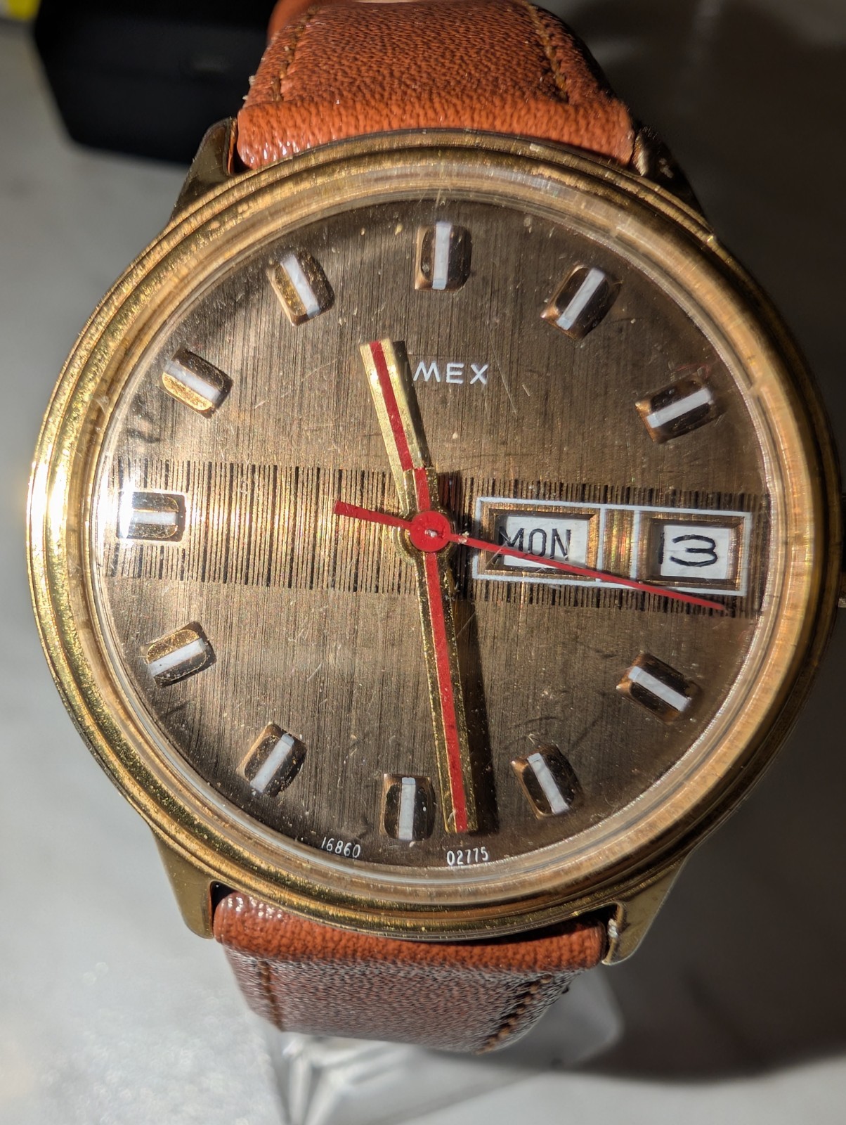 Timex Mercury Mens Watch Day/Date Chocolate Dial 1975