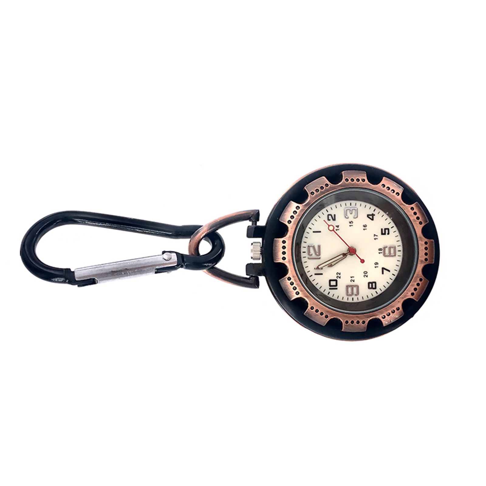 1 PC Outdoor Mountaineering Backpack Clip-on Alloy Carabiner Quartz Pocket Watch