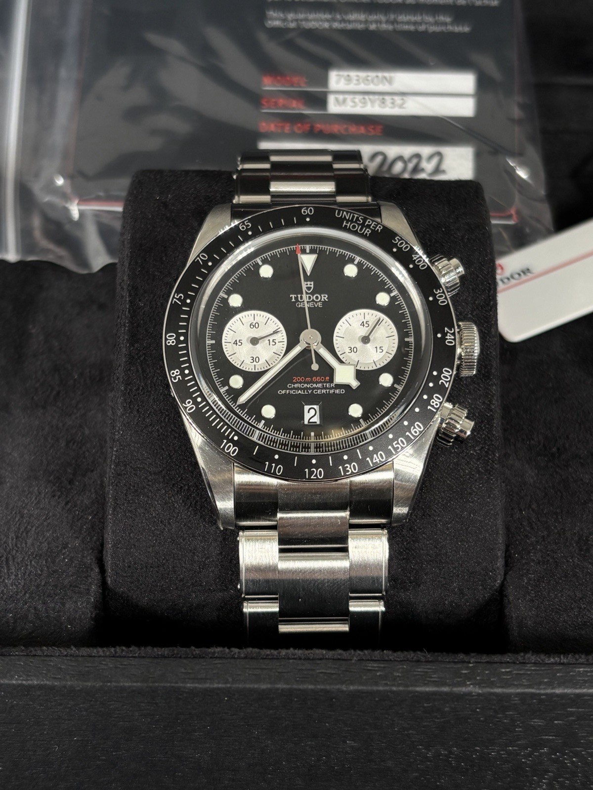 New Tudor Black Bay Chrono Chronograph Black Dial Panda Men’s Watch 79360N 41mm