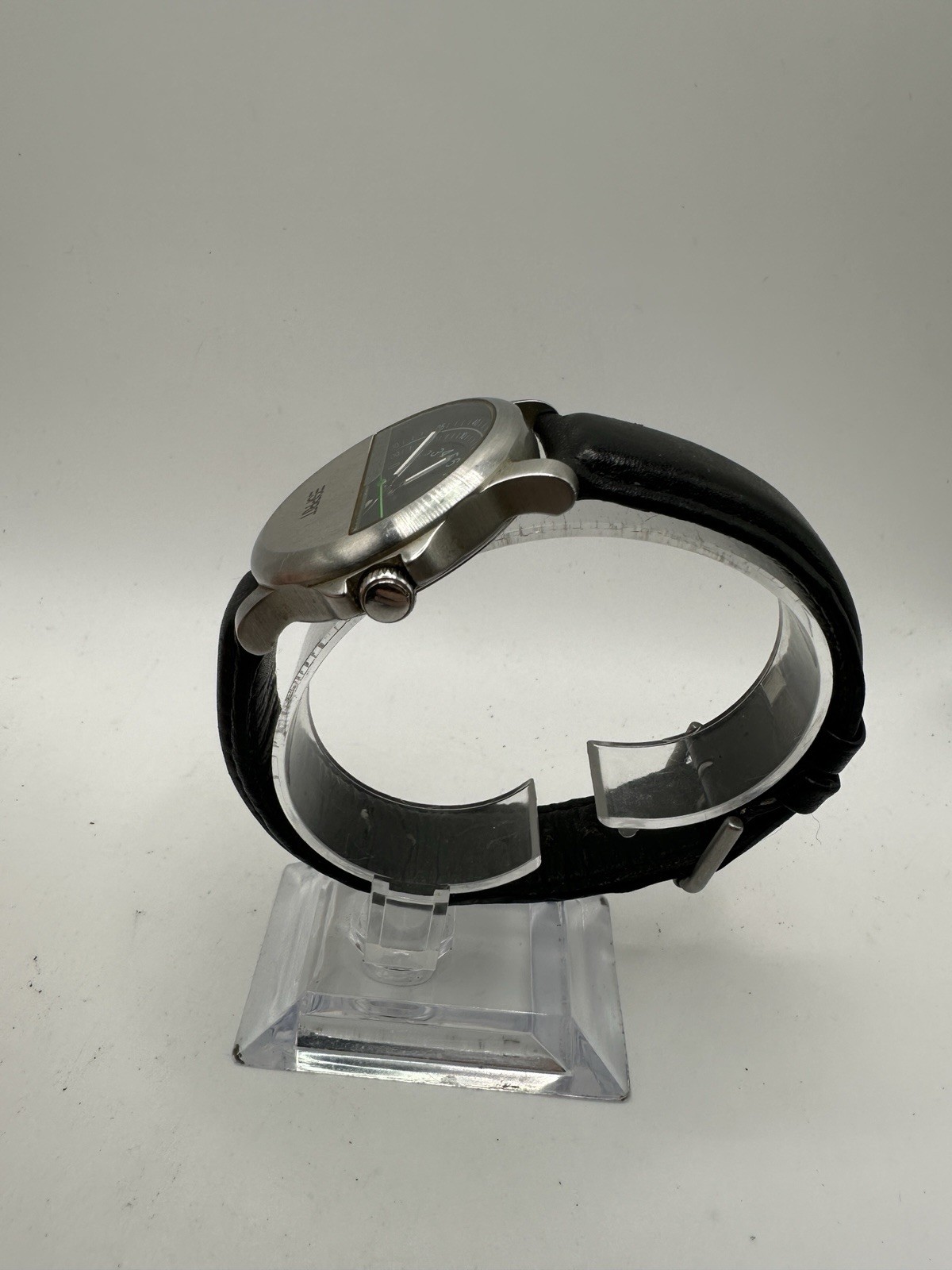Esprit Noon At 6 Rare Vintage Men’s Watch Leather Band Abstract Dial