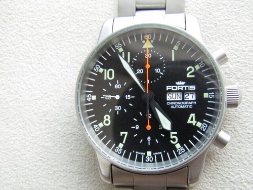 FORTIS Flieger Classic Automatic Chronograph Wristwatch Watch Arm 16~19cm r#