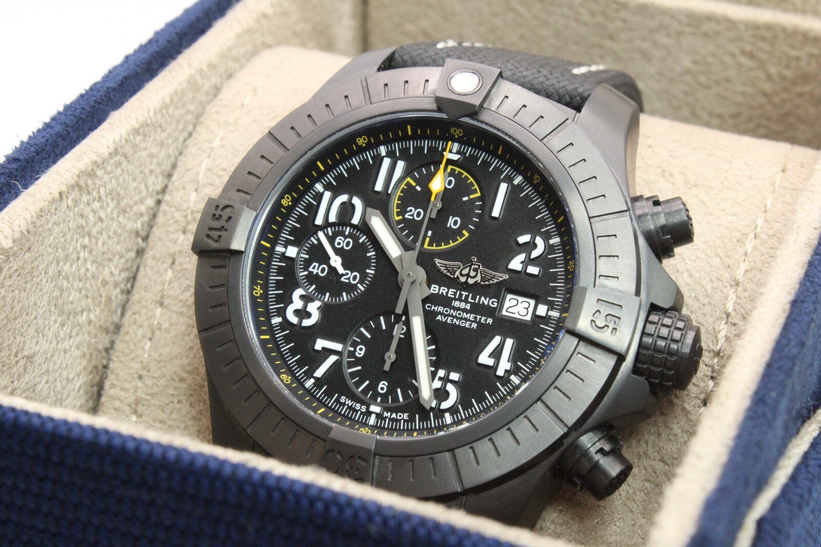 Breitling V13317 Avenger Chronograph Night Mission 45mm Black Dial V13317101B1X2