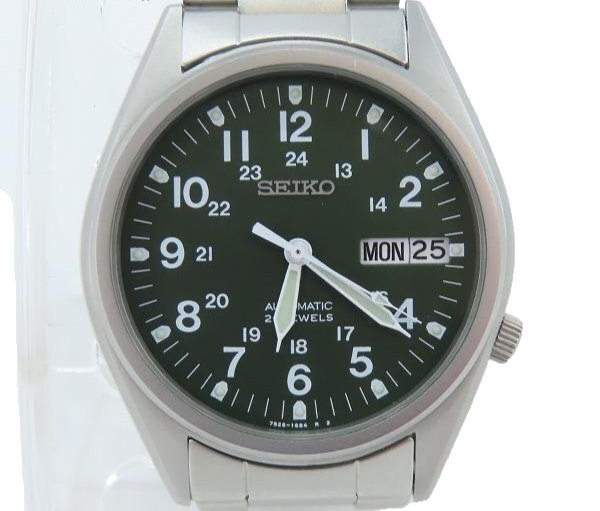 Vintage 1991 Seiko 5 7S26-3060 35mm Green Dial Automatic Mens Watch From JAPAN