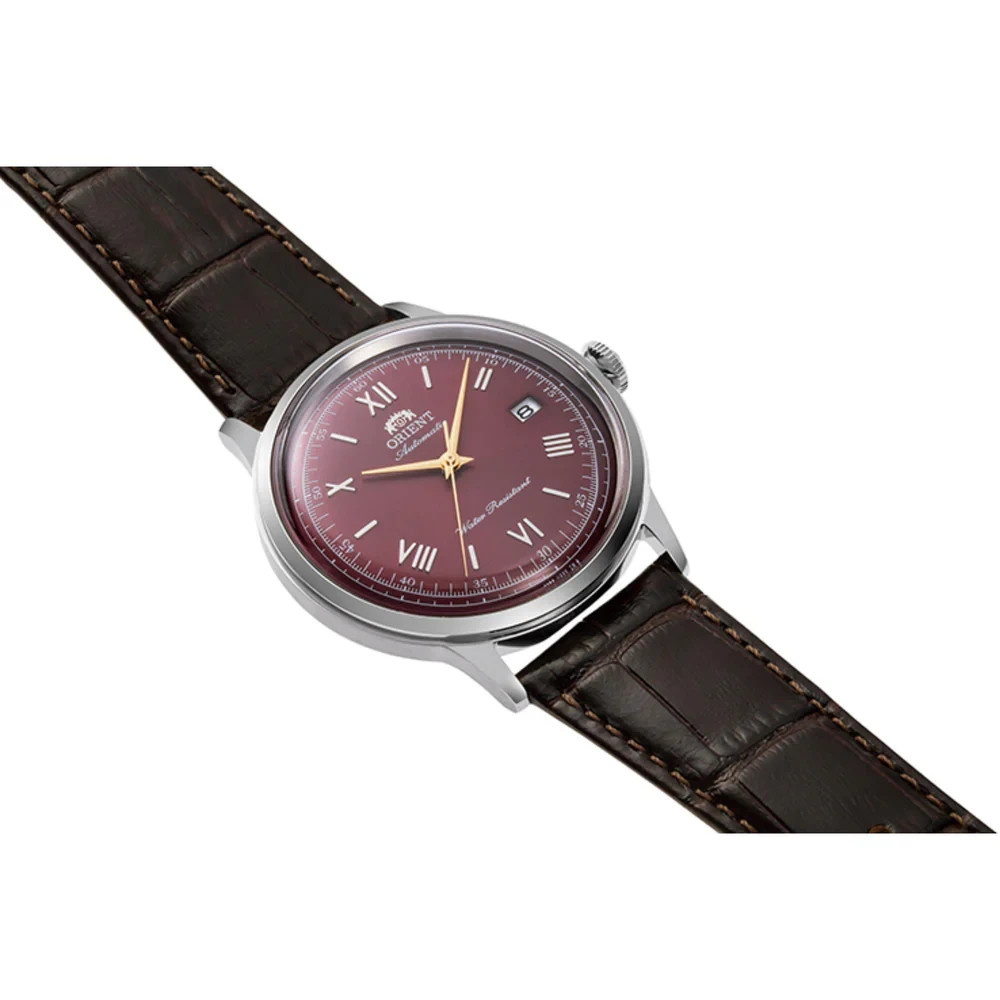 Orient Bambino Men’s Watch RA-AC0026R30B Classic Bordeaux Dial Leather Strap 30M