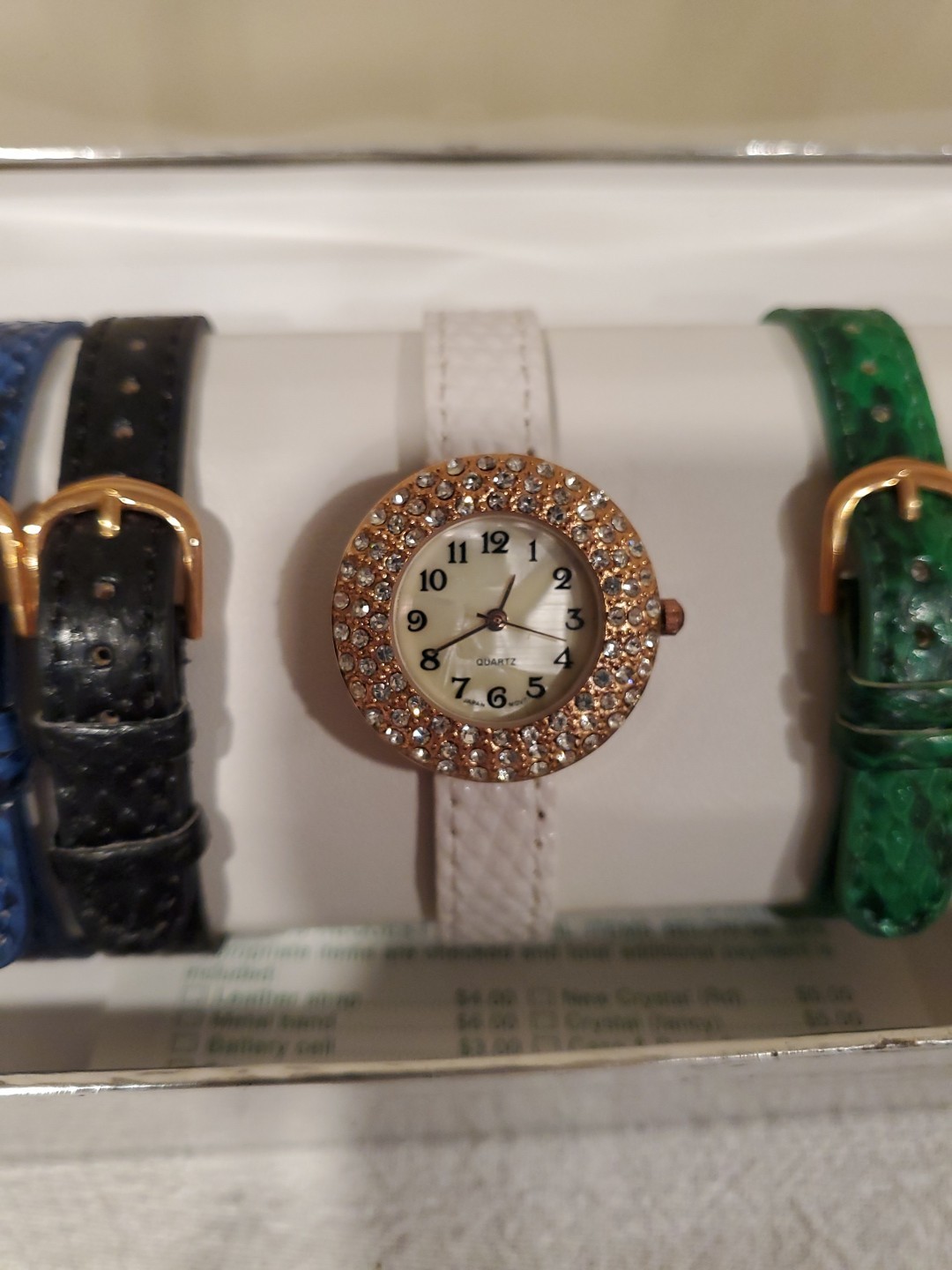 Accutime Quartz Watch (works) Wristband (White, Blue, Black, Green, Purple)