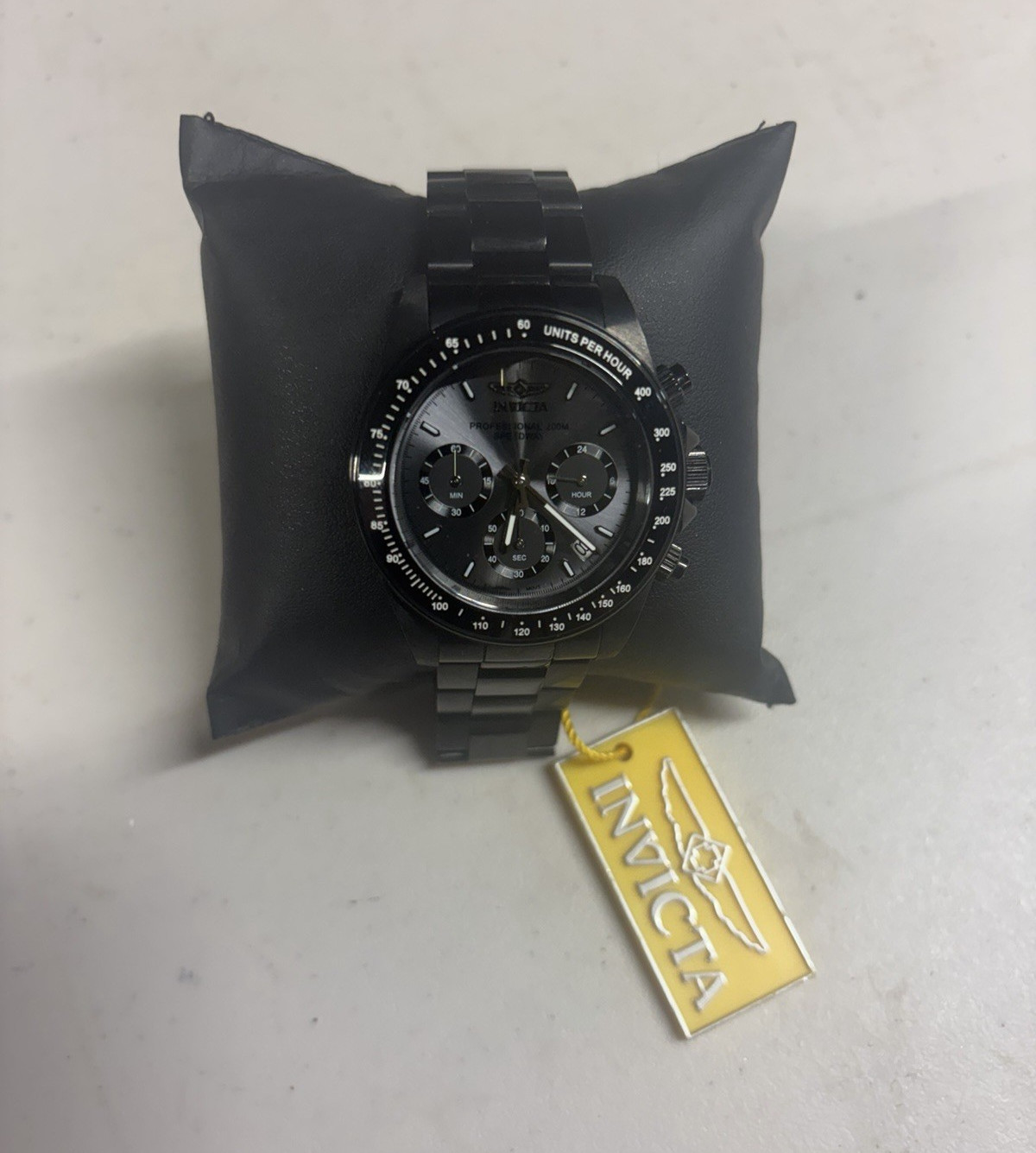 Invicta Speedway Men’s 48mm Black Quartz Chronograph Tachymeter 200m