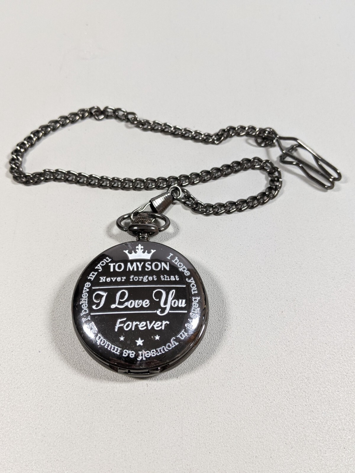 To my Son Black White Round Case 46.5 mm Case Pocket Watch