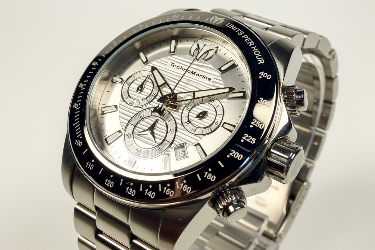 TechnoMarine Manta Ray 42mm Steel White Dial Chronograph Watch ZG-TM-219000