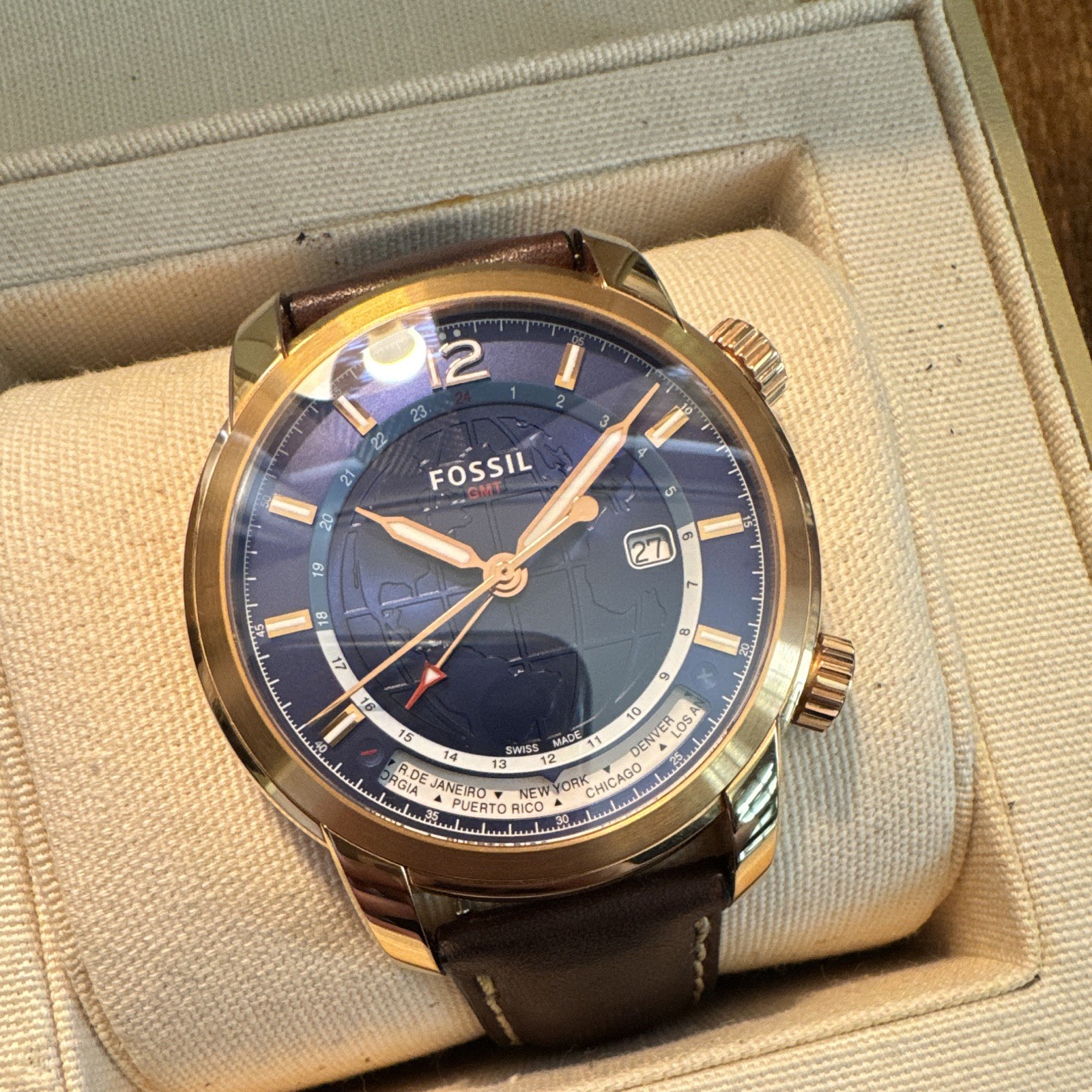 Fossil Swiss FSW7006 GMT WorldTimer Limited Edition 481/500 Men’s Quartz Watch