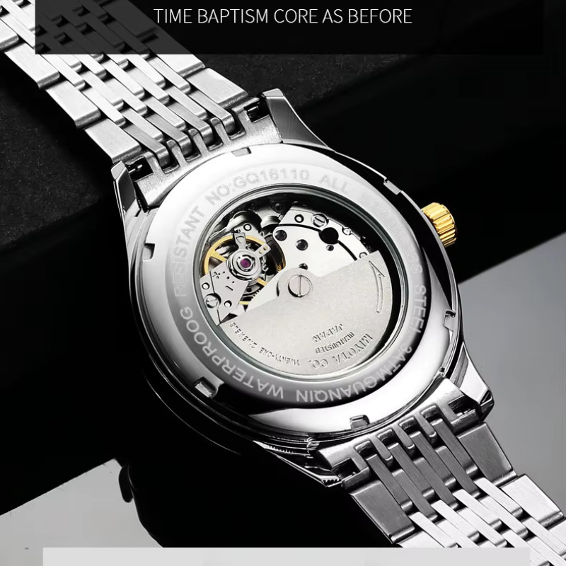 Men’s Watch Waterproof Quartz Luminous Business Wristwatch Stainless Steel Band
