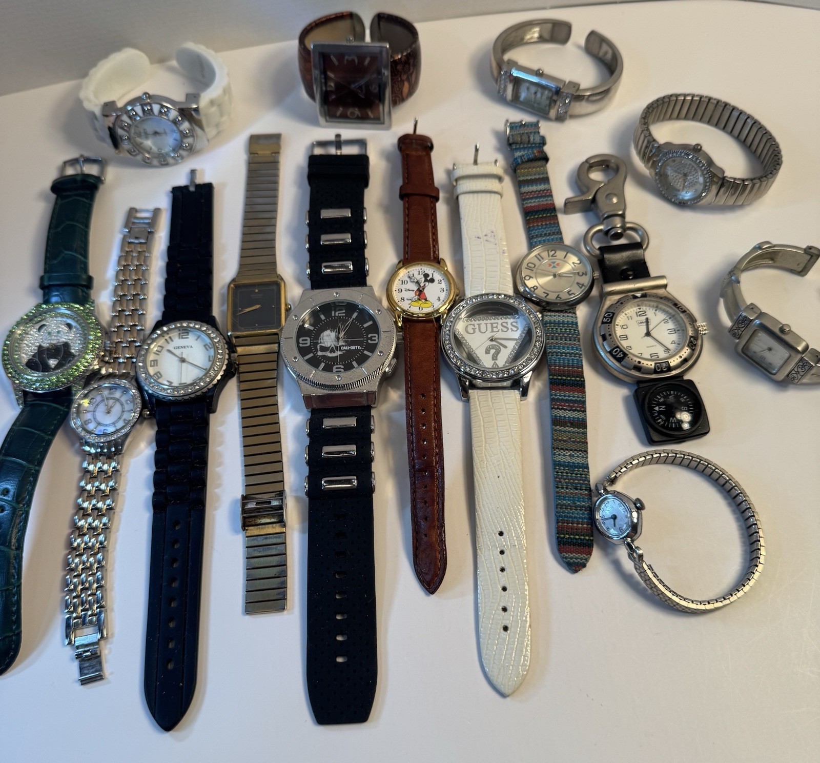 Watches Lot 15 Mixed Brands UNTESTED For Parts Repair Quartz Disney Call Of Duty