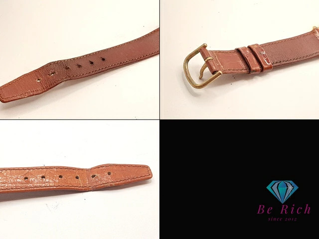 [A1R] Tokyo Disneyland Mickey V301 6E30 Gold Brown GP Watch [h7v]