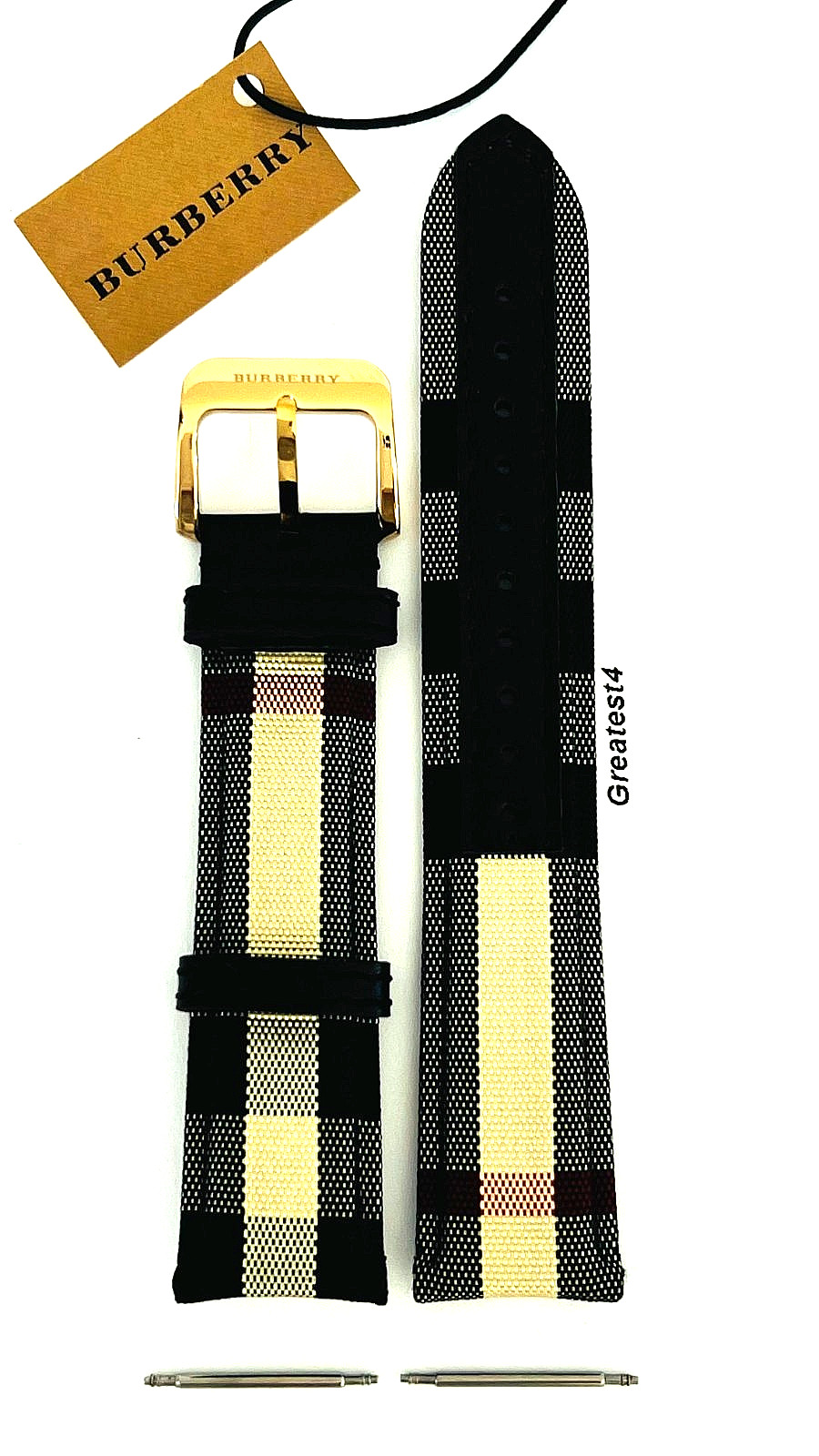 NEW BURBERRY CLASSIC HORSE FERRY REPLACEMENT STRAP FOR BU10001 WITH BUCKLE 20 MM