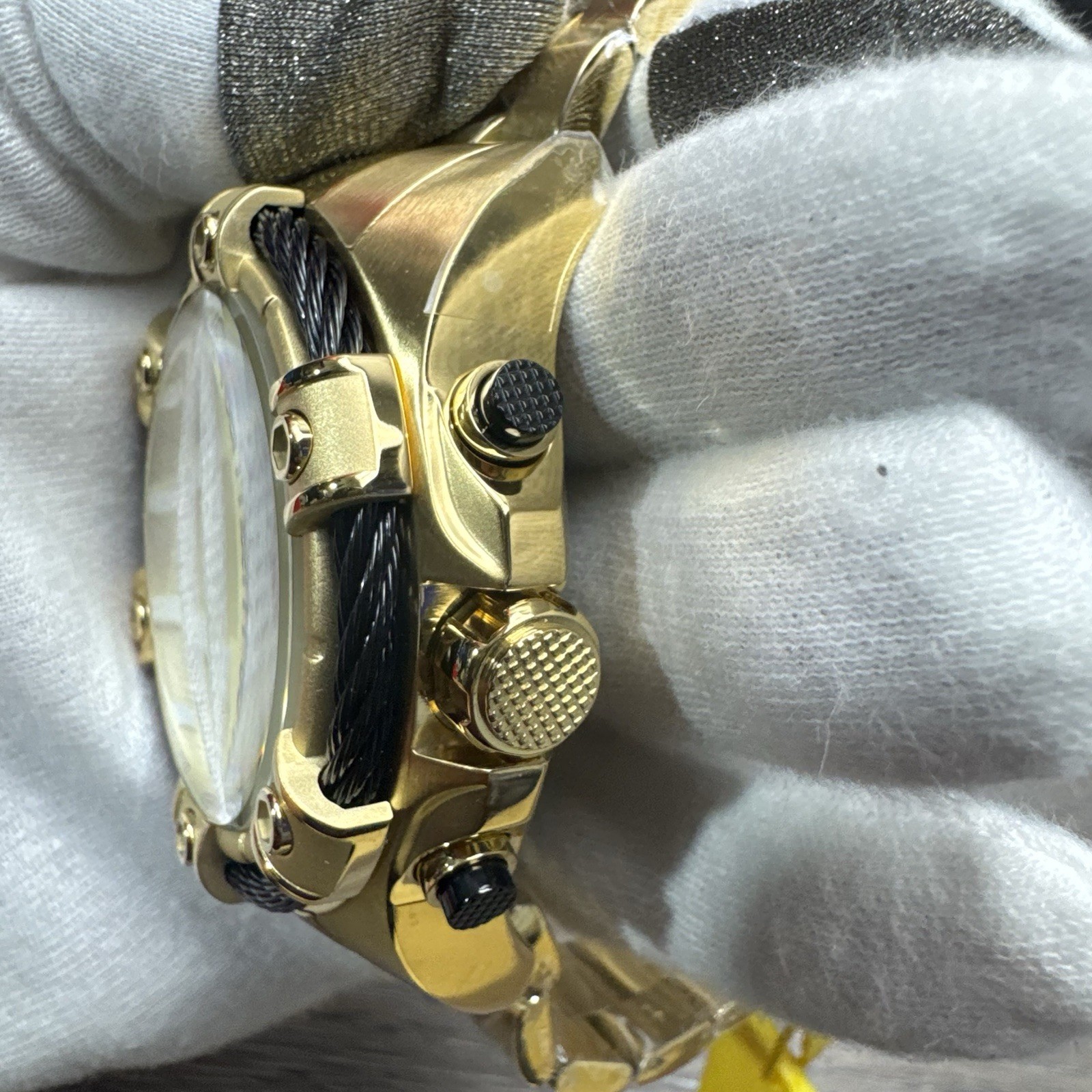 Invicta Bolt Ace Men’s Watch 52mm Gold Black Stainless Steel Chronograph Heavy