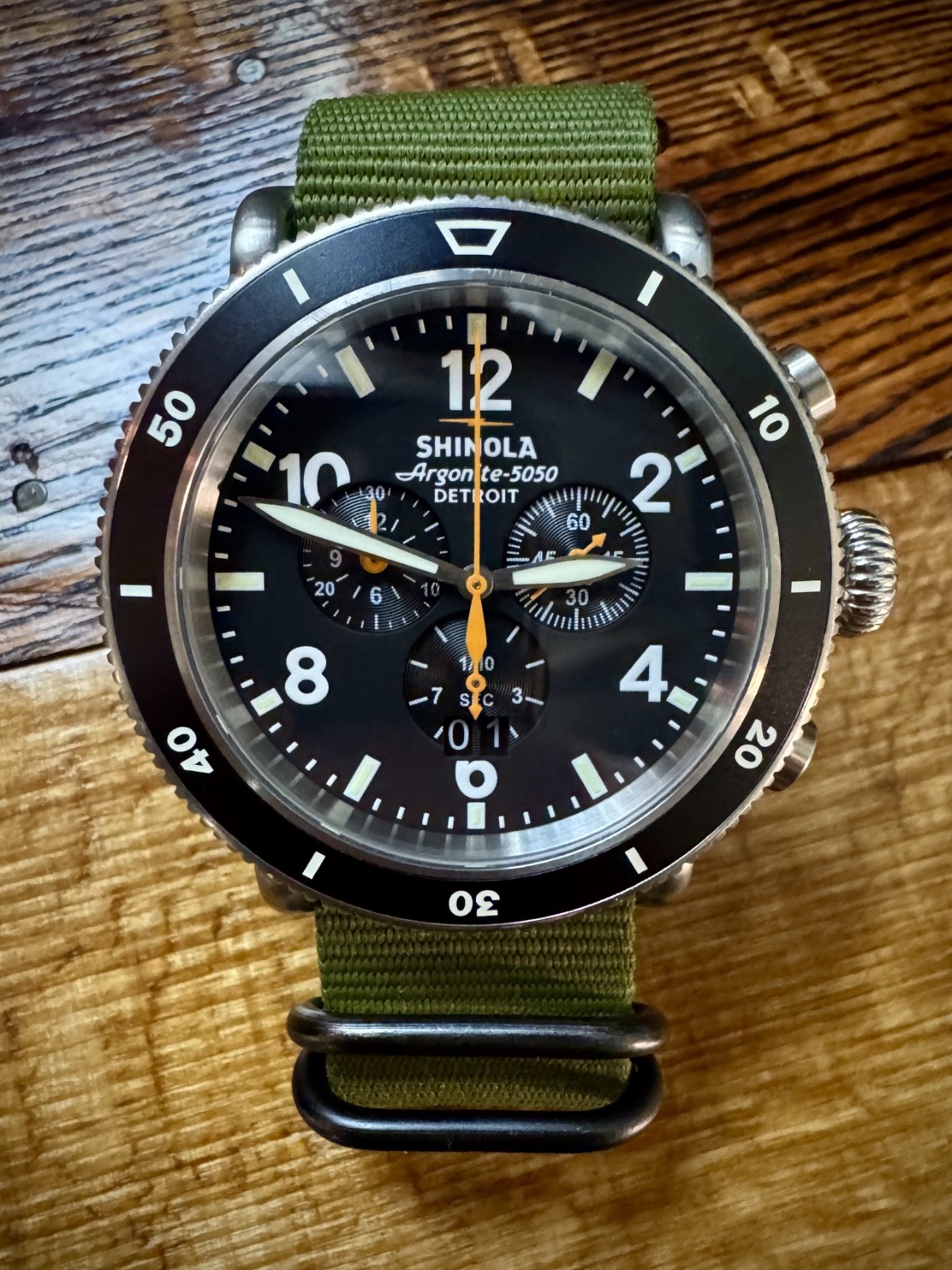 Shinola Black Blizzard Like New 48mm w/papers (Never Worn Bands)
