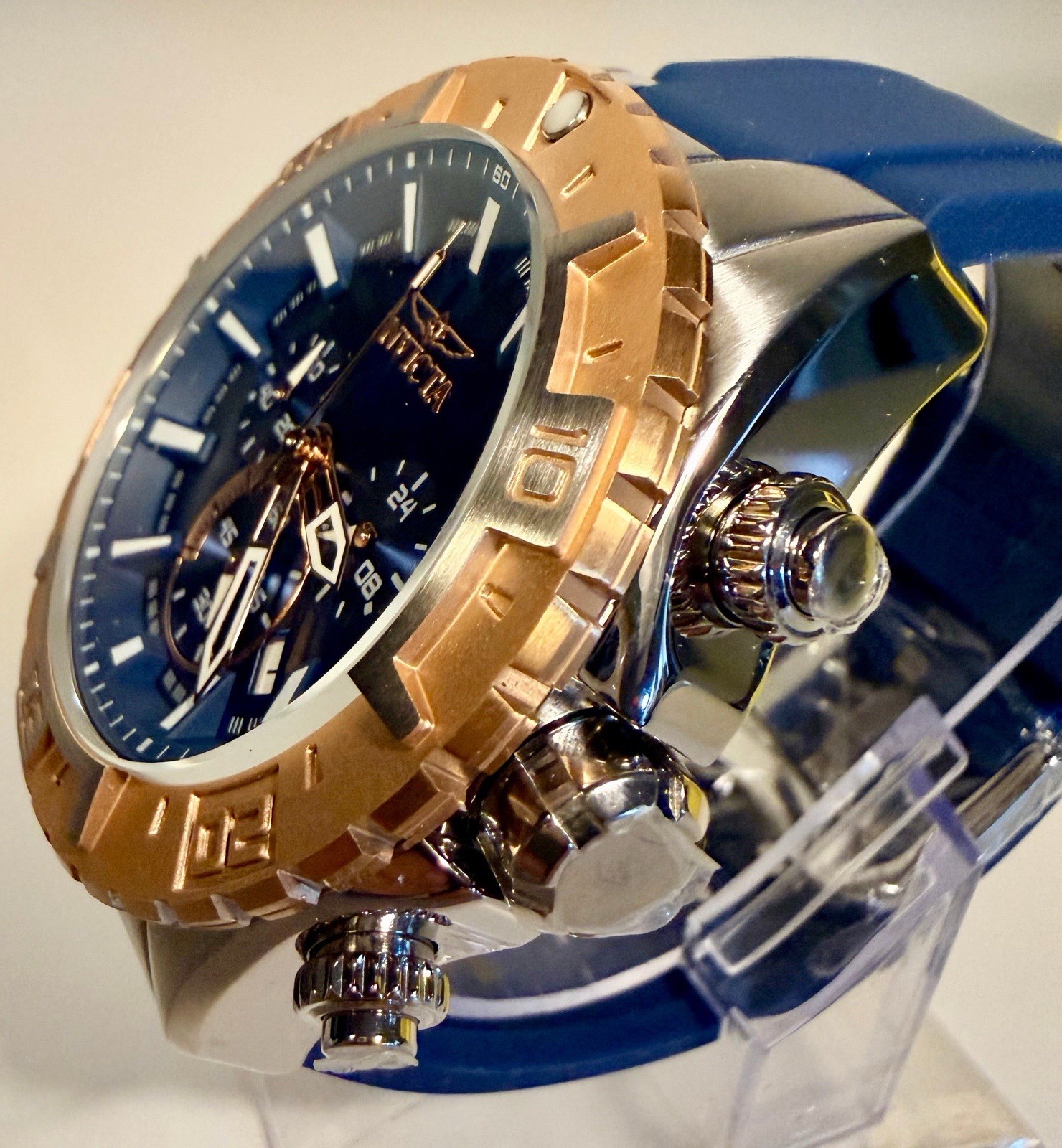 Invicta Aviator Propel Mens 49mm Blue Dial Chronograph Quartz Watch 22523 Steel