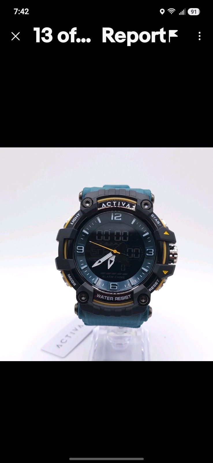 Activa X Invicta ACW8089-004 Digital Men’s Watch Blue Yellow 58mm 50M New