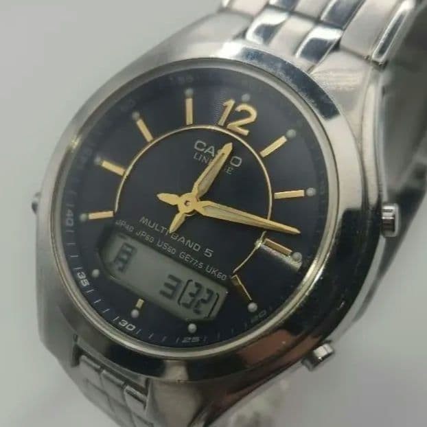 Casio Lineage Men’s Analog-Digital Solar Watch (Working) From Japan