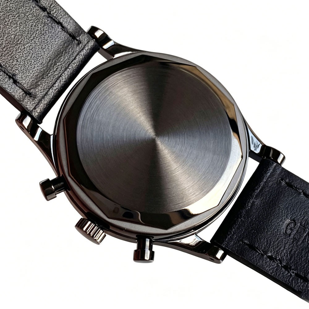 38mm Retro Men Watch Sport Miyota OS20 Movt Chronograph Quartz Arched Glass PVD