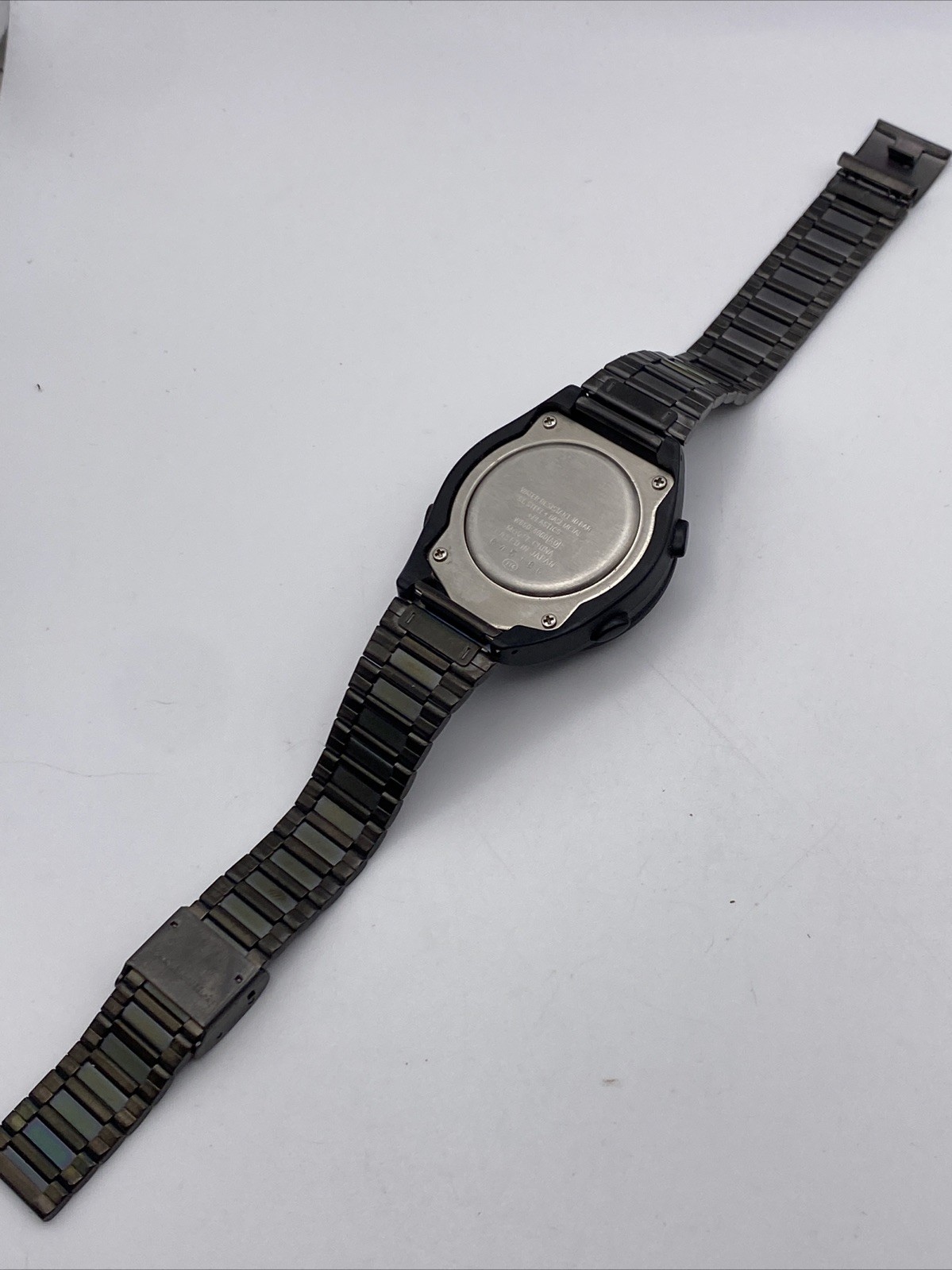 Seiko W650-4060 Alba Spoon Vintage Digital Watch 38mm All-Black 100m Japan