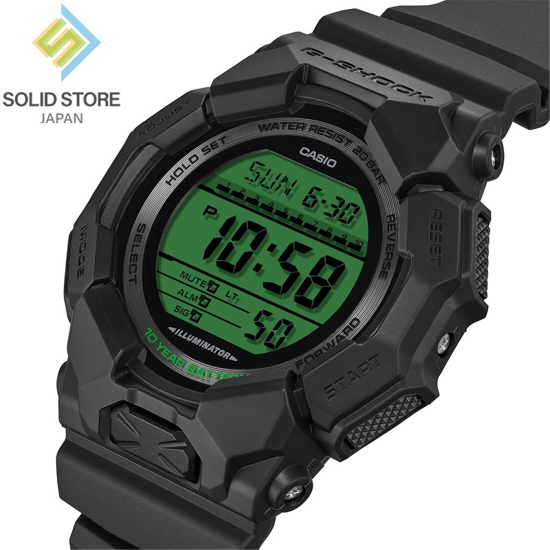 CASIO G-SHOCK GD-010BEG-1JF Black and Electro Green Digital Watch 51.9mm