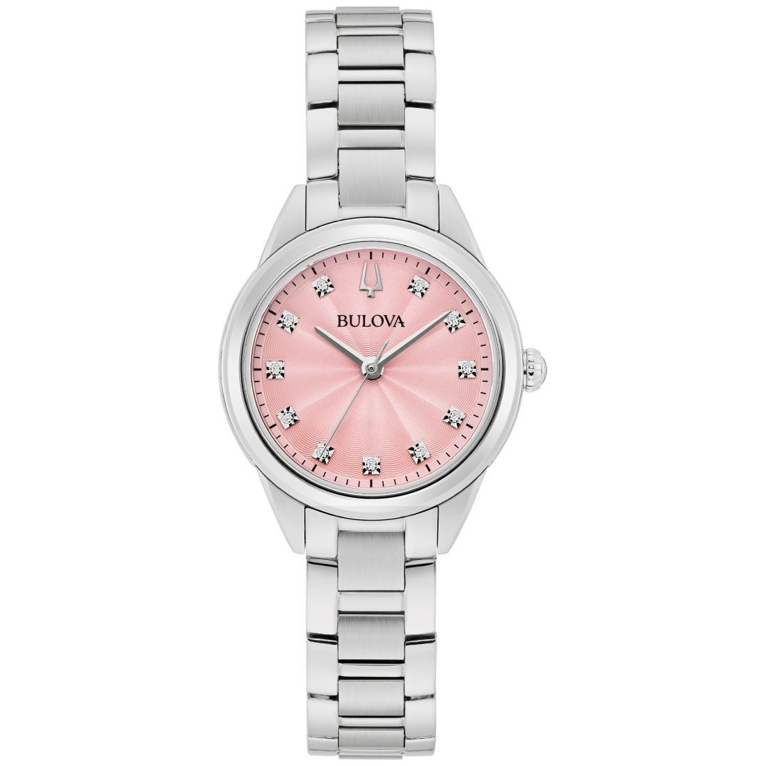 Bulova Sutton Women’s Pink Dial and Diamond Accent Quartz Watch 96P249