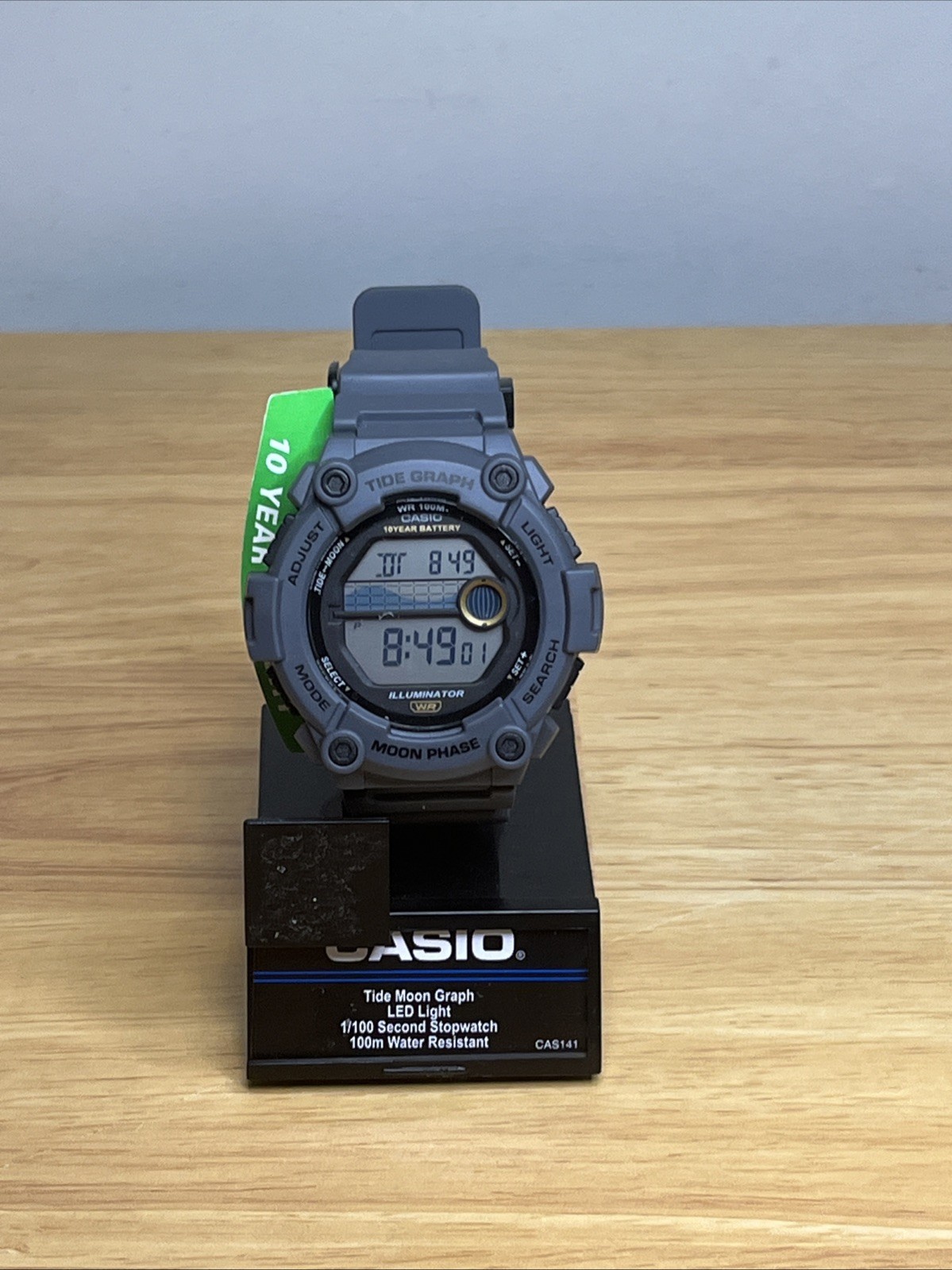 ⌚NEW! Casio WS-1300H-8A Tide Graph/Moon Phase Illuminator 3 Alarms 10yr Battery