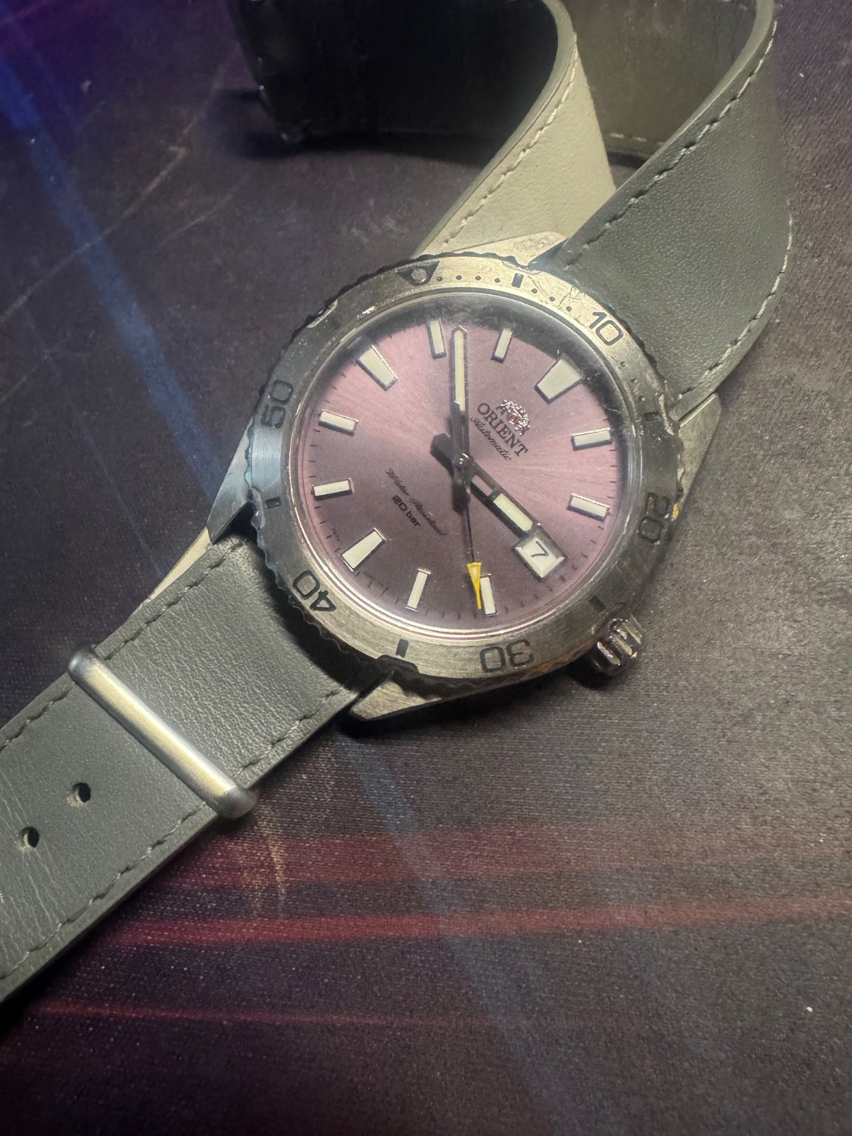 Orient Sports Automatic Lilac Dial Diver’s 200M RA-AC0Q07V10B Men’s Watch