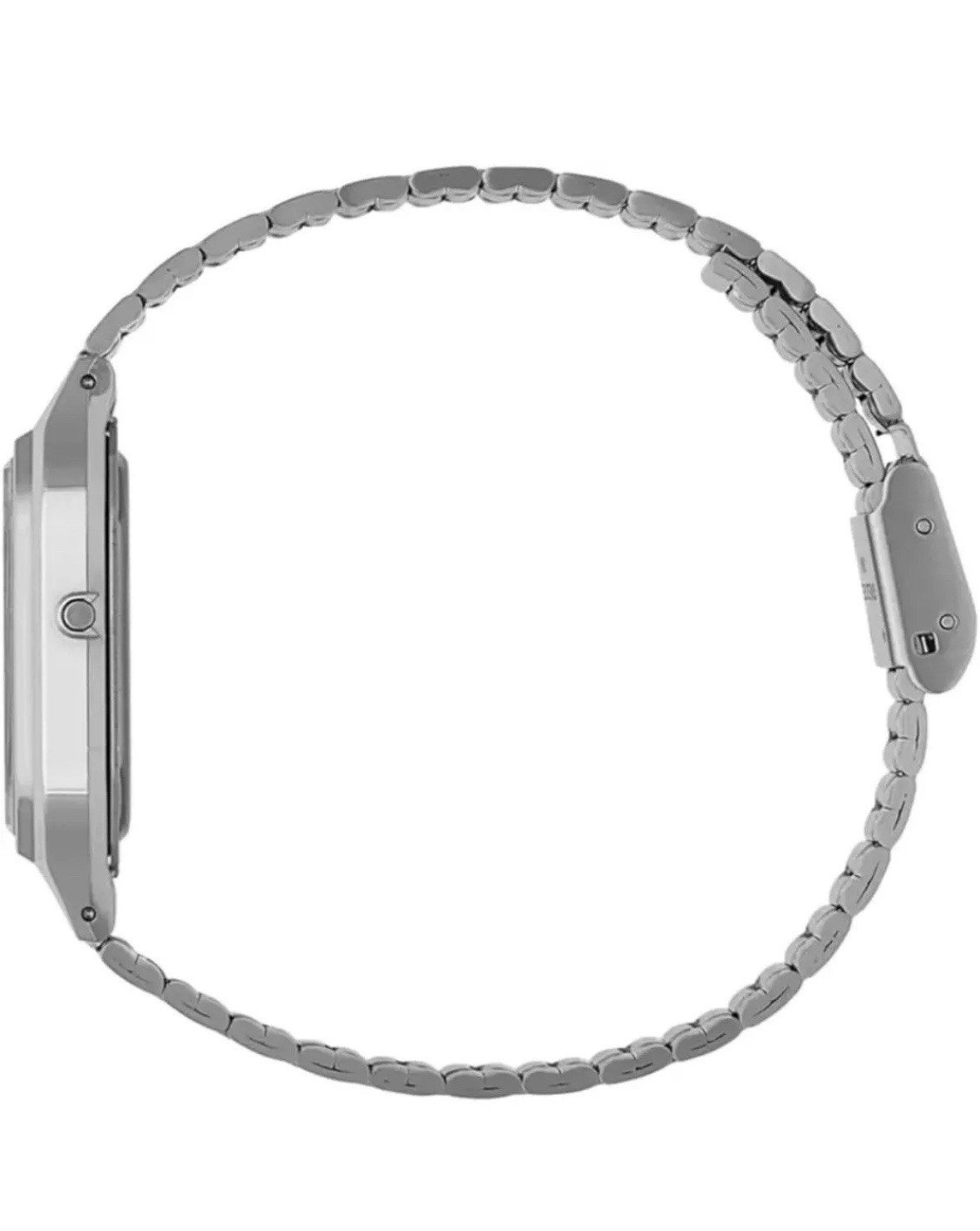 Casio AQ-230A Dual Time Silver Retro Stainless Steel Analog Digital Watch 38.8mm