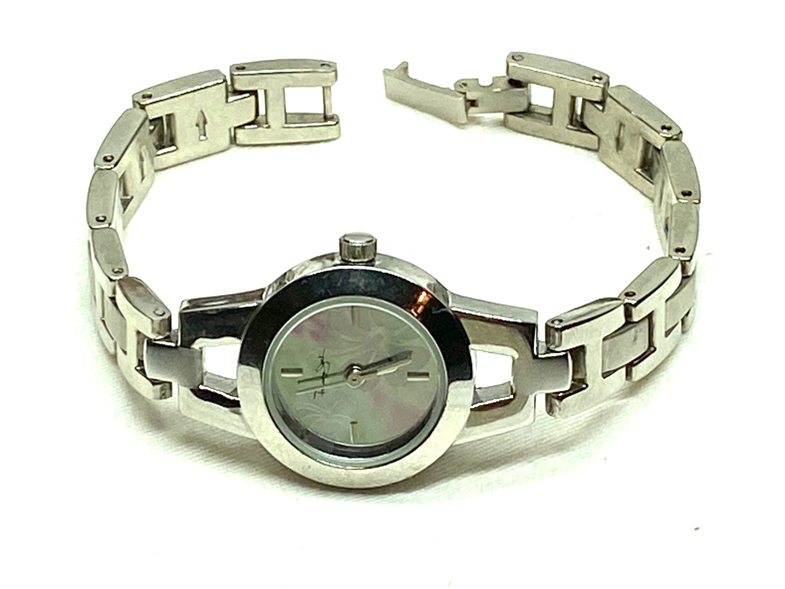 Original Panama Jack Surf Girl Silver Tone Quartz Analog Women’s Watch Floral