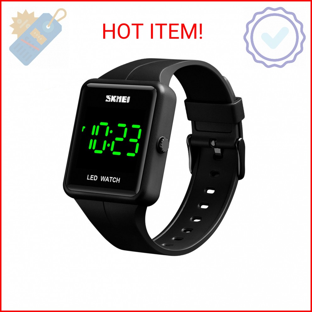 Gosasa Large Face LED Digital Watch Date Time 3Bar Waterproof Men Women Sports W