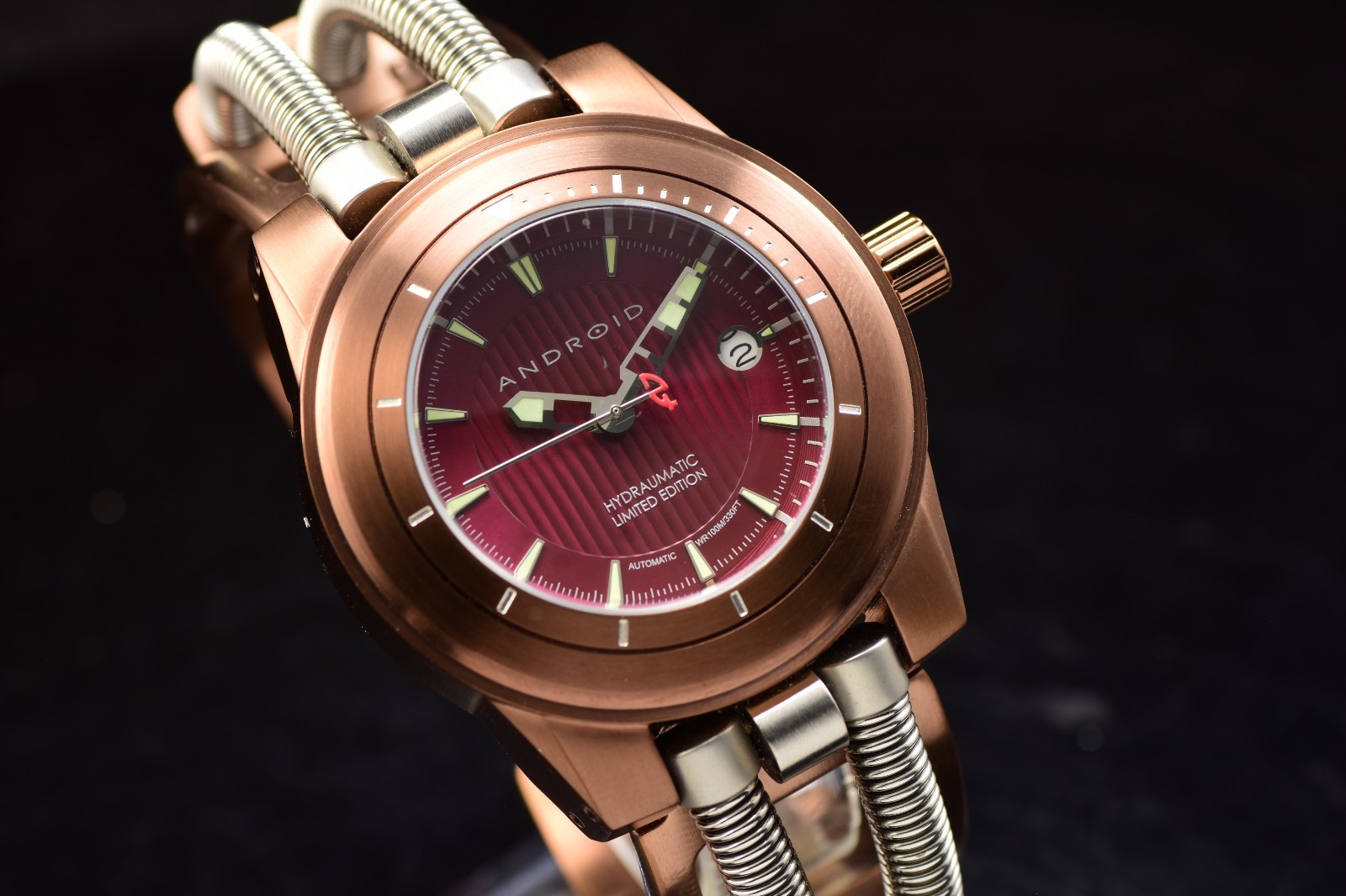Android Aragon Maroon Hydraumatic Automatic Limited Edition Model AD680 Watch