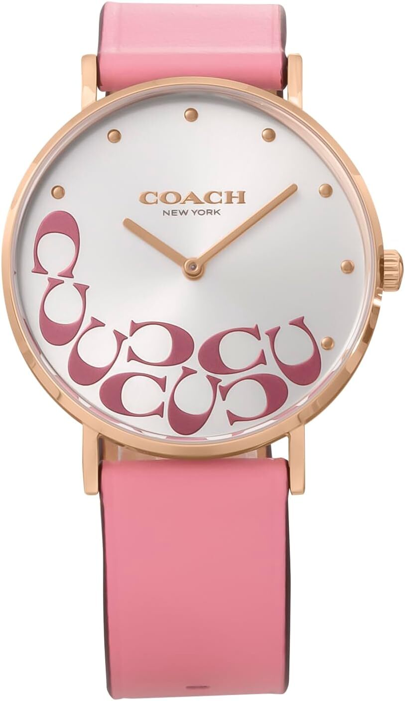 Coach Watch PERRY Silver Dial Quartz 36mm 14504135 Women’s Pink