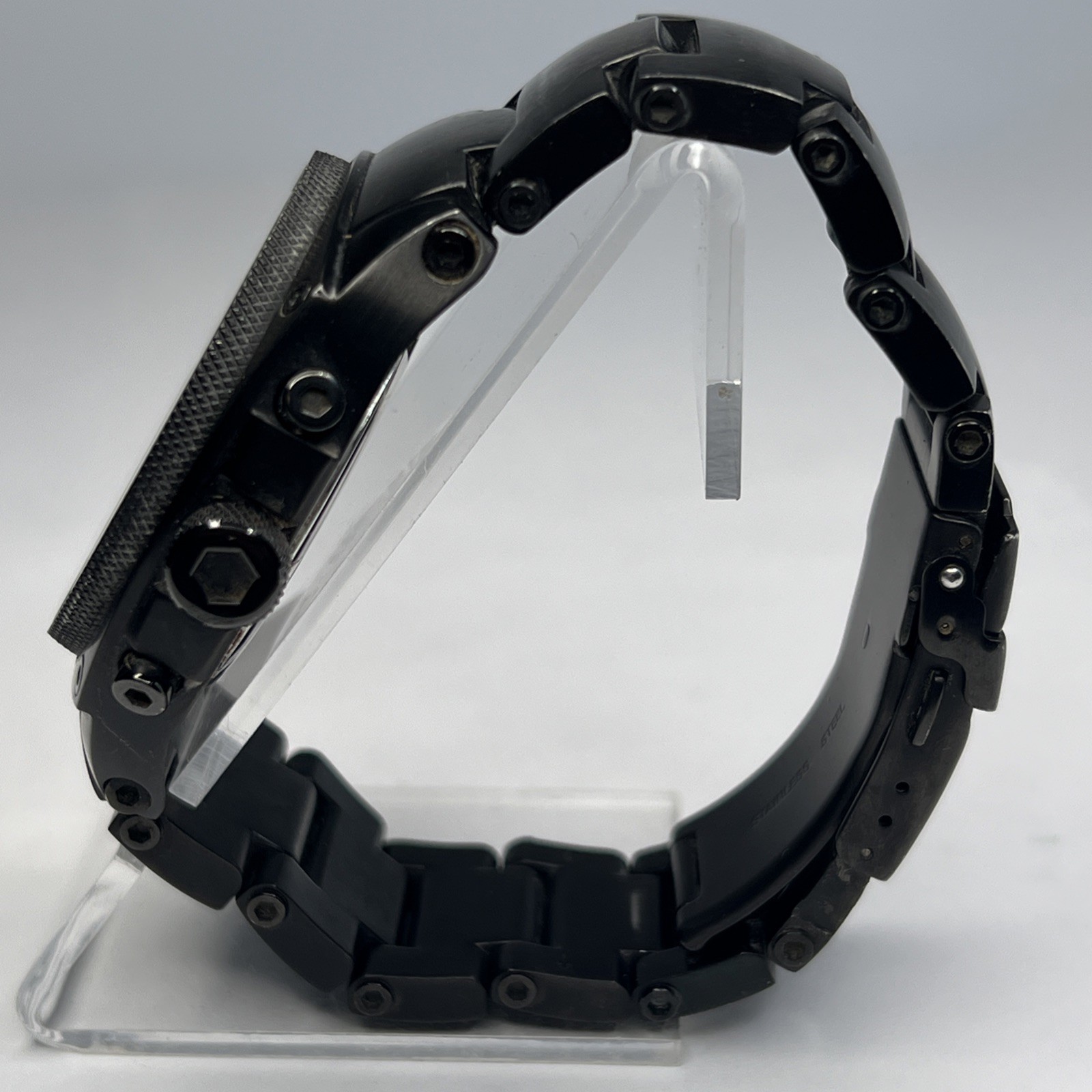 44mm MTM Special Ops Black PVD Steel Predator Chronograph Date Quartz Watch
