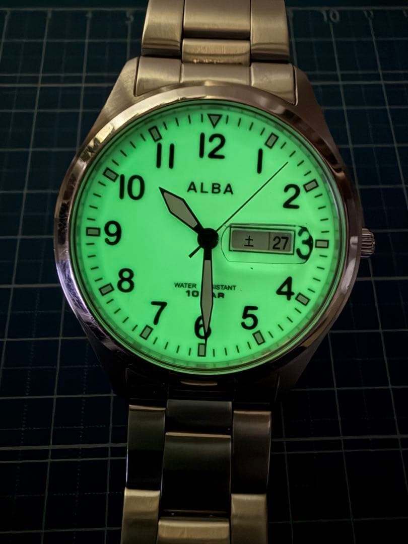 NEW battery Vintage Seiko ALBA VJ33KPBD Men’s Cream Dial Used