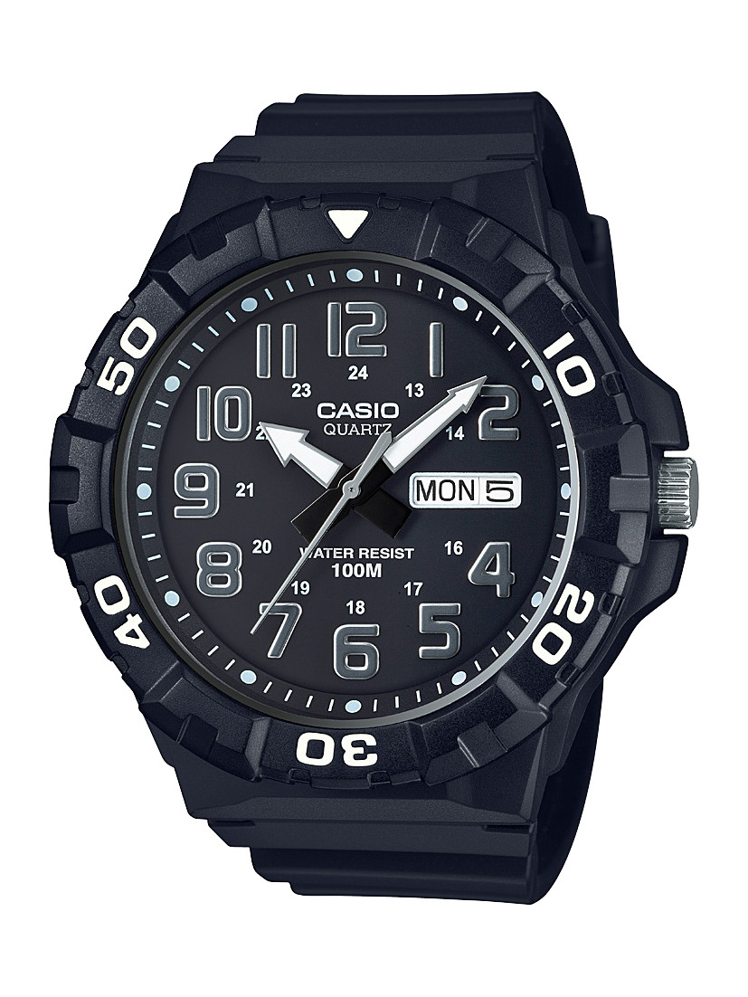 Casio Men’s Quartz Dive Look Rotating Bezel Black Resin 50mm Watch MRW210H-1AV