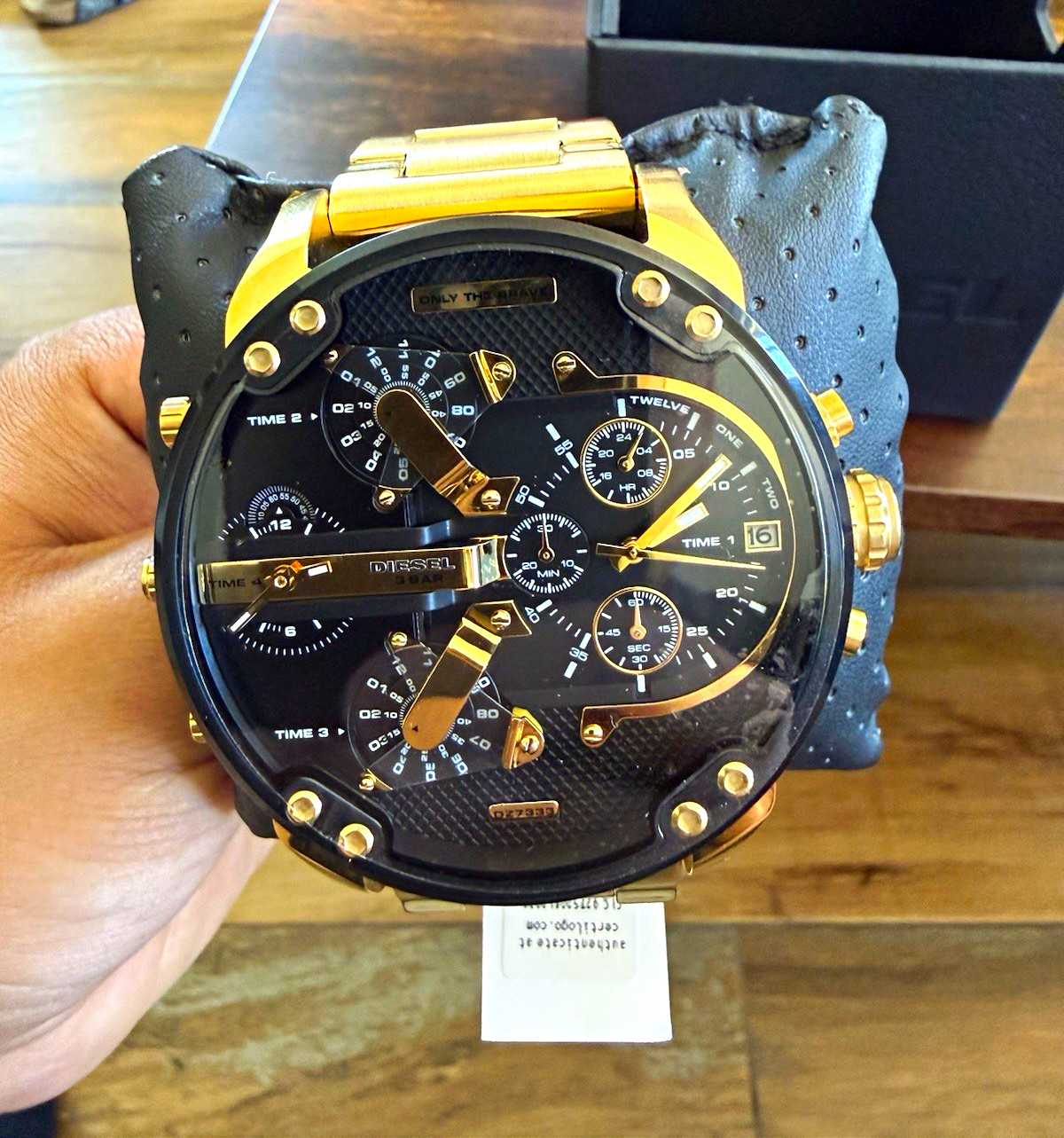 Diesel DZ7333 Mr Daddy 2.0 Chronograph Gold Stainless Steel Watch 57mmx66mm