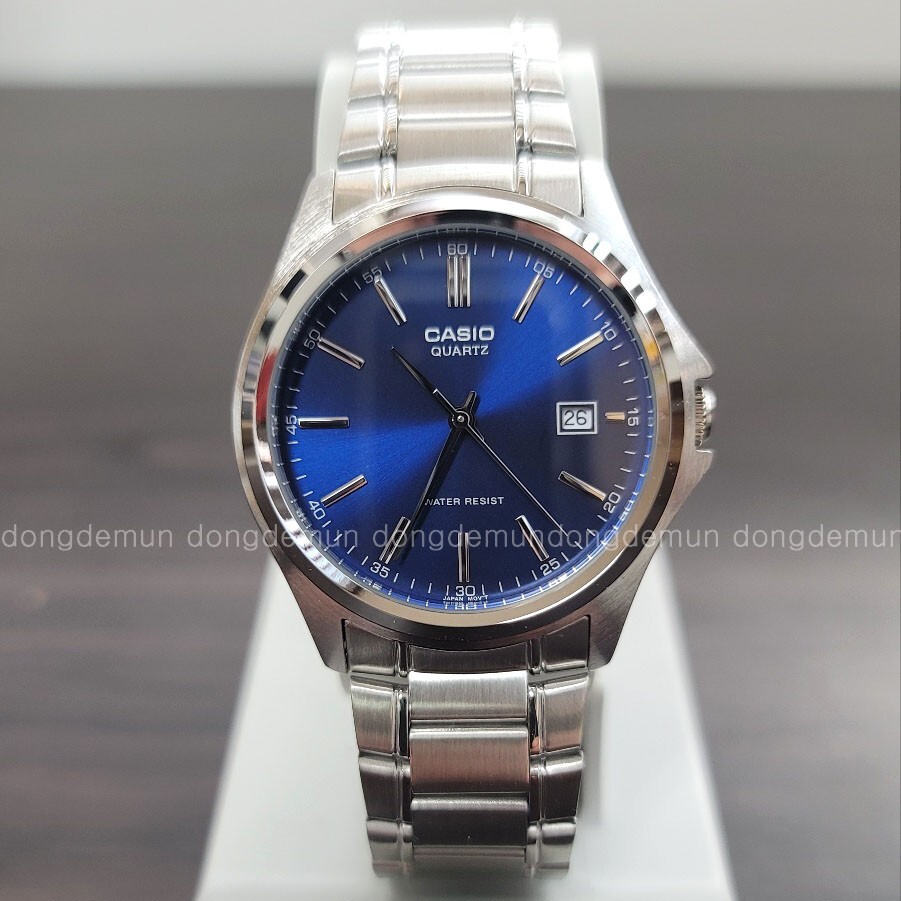 Casio Analog Silver Blue Metal Band Men Watch Original New MTP-1183A-2A