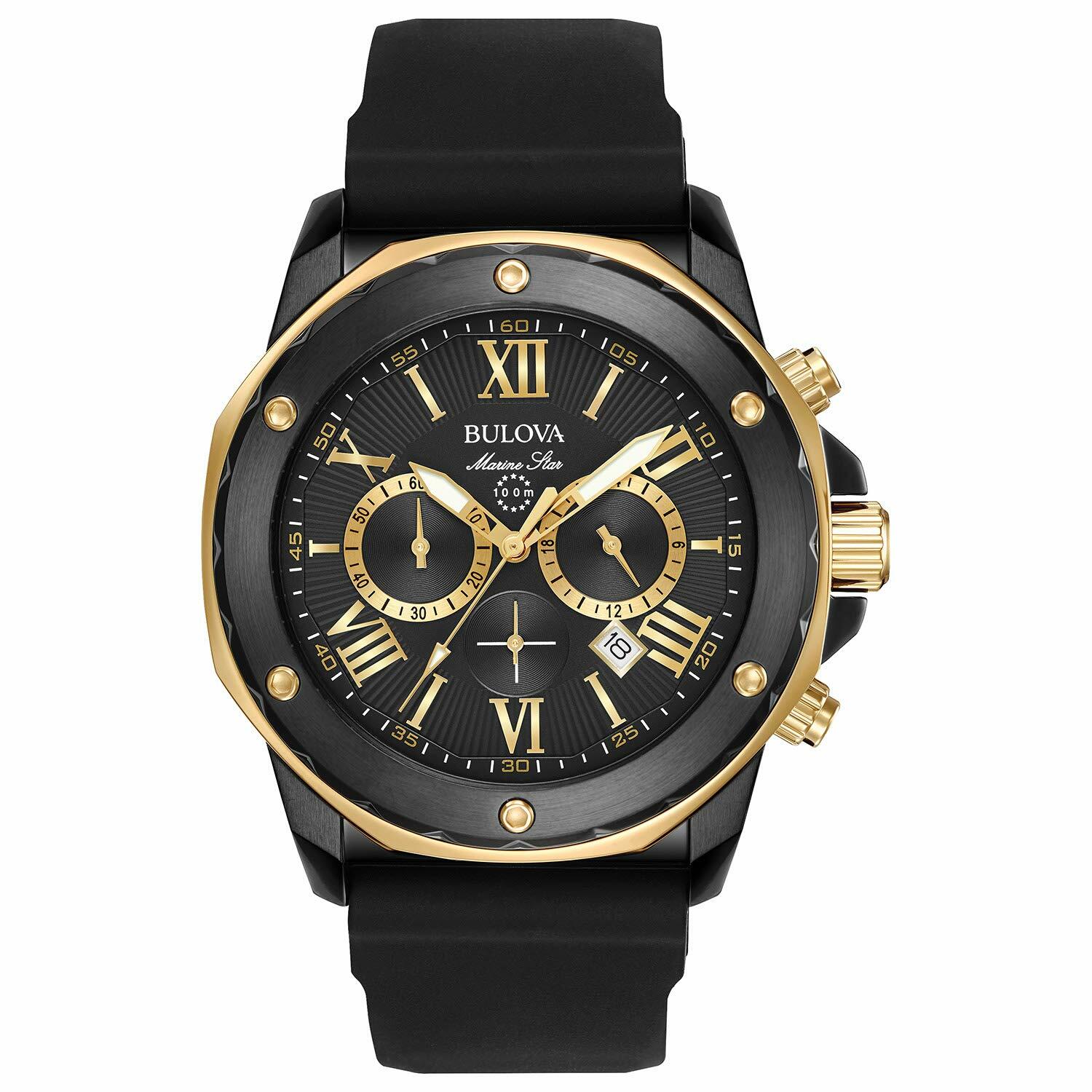 Bulova 98B278 Marine Star Chronograph Men’s Stainless Steel Watch – Brand New