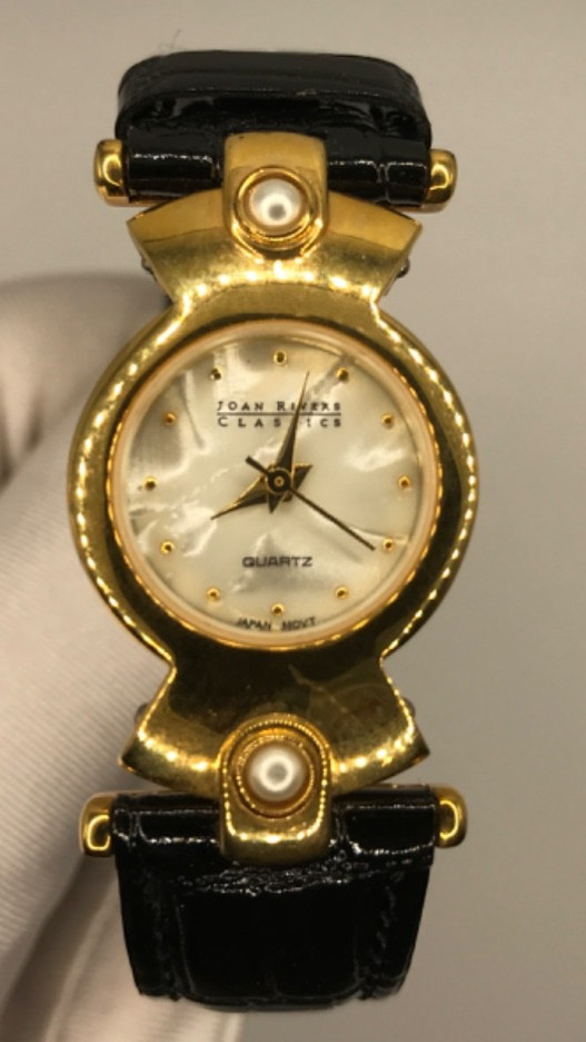 Joan Rivers Classics Quartz Wristwatch White Face Faux Pearls (untested)