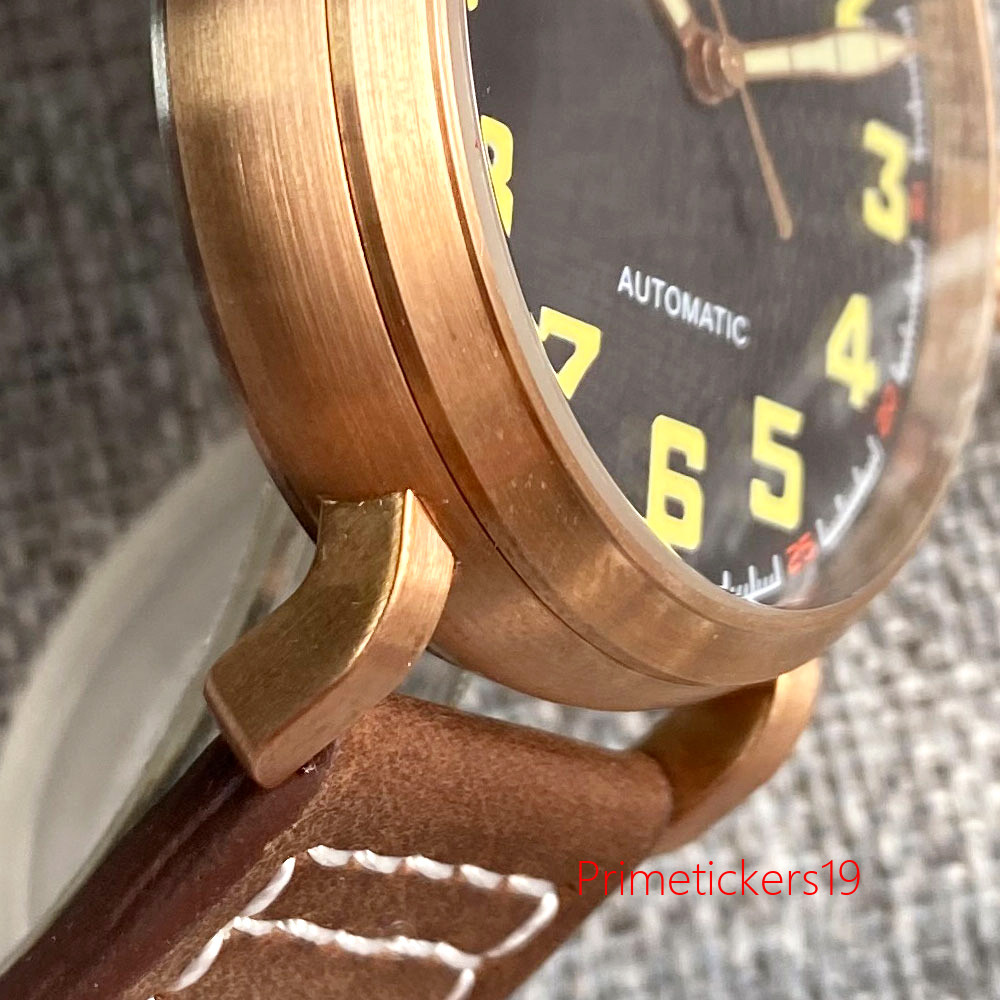 Tandorio 46.5mm Real CUSN8 Big Bronze Automatic Men Watch Sapphire NH35A PT5000